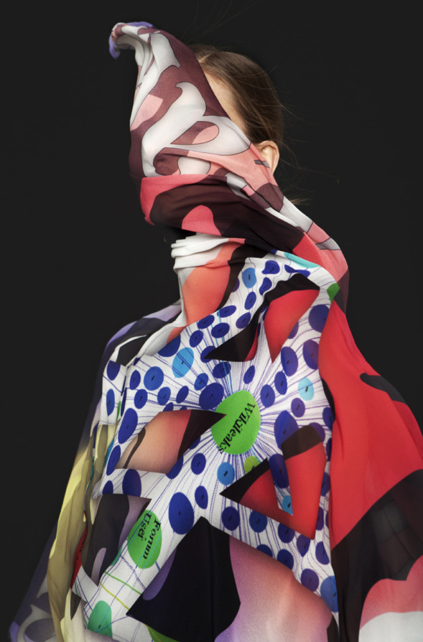 Metahaven, WikiLeaks scarf, 2011. Photo: Meinke Klein.